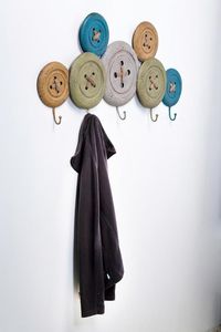 Wall Mounted Key Holder Rustic Wooden Key Rack with Metal <b>Hooks</b> Entryway Organizer for Home Office - Product Image 3