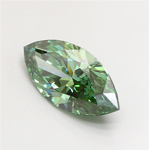 Diamant vert de 2 carats, taille marquise, exquis, rare, de couleur fantaisie, brillant, diamant non monté pour une œuvre maîtresse de joaillerie de luxe sur mesure - Product Image 1