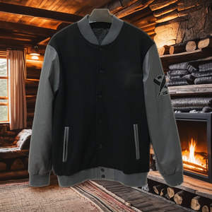 Blouson d'hiver en cuir pour homme OEM, style universitaire vintage, avec fermeture éclair, col montant, tissu anti-boulochage, broderie unie - Product Image 5