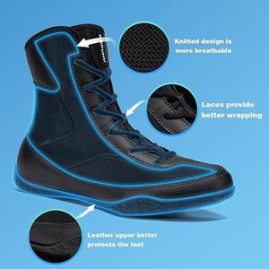 Bottes de lutte et de boxe larges pour hommes, hautes, respirantes, légères, antidérapantes pour la compétition et l'entraînement - Product Image 6