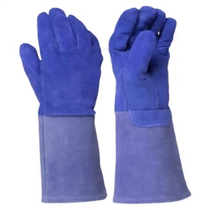 Guantes de Soldador MIG de Cuero Vacuno de Alta Calidad, Doble Palma Reforzada, Guantes de Seguridad Industriales para Soldadura - Product Image 6