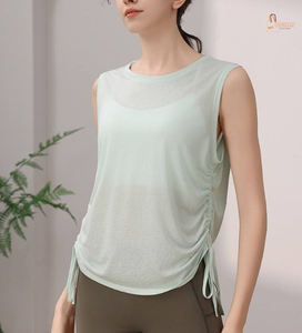 Chaleco Deportivo Estándar 100% Algodón para Mujer, Blusa sin Mangas de Secado Rápido y Transpirable, Top de Yoga y Entrenamiento, Totalmente Tejido - Product Image 1