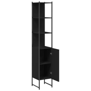 Mueble de Baño Alto de Madera Sintética Negra, Diseño Rectangular - Product Image 5