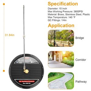 Idropulitrice ad Alta Pressione da 15 Pollici 4000PSI con Spazzola a Disco per Pulizia Efficiente delle Superfici - Product Image 3