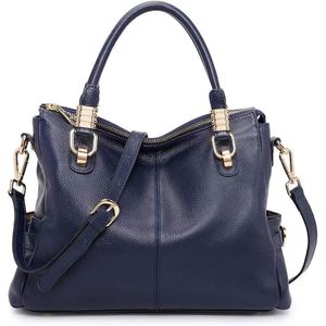 Blue <b>Pebbled</b> Leather Tie Dye Custom Brand Tote Bag Shoulder Handbag Zipper Satchel Crossbody Purse for Daily Commuting - Product Image 3