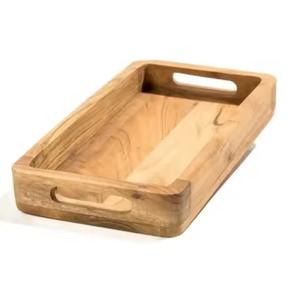 Bandeja de Servicio Clásica de Madera, Tabla Multiusos para Transportar Bebidas y Aperitivos, para Servicio en Salones de Resort - Product Image 4