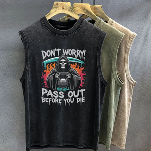 Débardeur Homme Oversize Vintage Délavé Style Muscle Duck 100% Coton Écologique Respirant Style Urbain Gym - Product Image 4