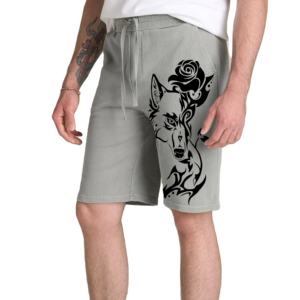 Pantalones cortos de chándal High Street Jogger de diseño personalizado para hombres de talla grande, cintura elástica cómoda, malla lavada con ácido, antiarrugas - Product Image 1