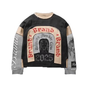 Ensemble Sweat-shirt Oversize et Pantalon Évasé Personnalisé 2026 pour Homme – Style Streetwear Tricoté en Coton Imprimé Hiver – Collection USA - Product Image 4