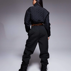 Ensemble deux pièces pour femme : pull tissé uni doux d'hiver personnalisé en usine et pantalon large taille haute - Product Image 4