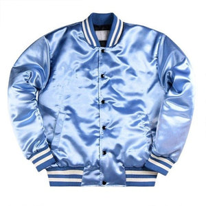 Vestes en nylon pour hommes, style universitaire, sport décontracté, mode hiver, avec logo brodé personnalisé, patchs, vestes de baseball en satin pour hommes - Product Image 3