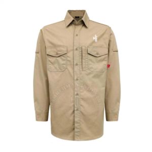 Camisa de Trabajo de Alta Calidad 100% Algodón, Resistente al Fuego, Popular, con Botones, Color Caqui, Manga Larga - Product Image 1
