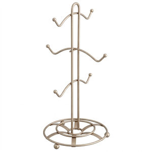 Support élégant en métal pour tasses avec 6 crochets, finition dorée de qualité supérieure, organisateur de comptoir pour tasses, rangement de cuisine, présentoir à tasses - Product Image 6