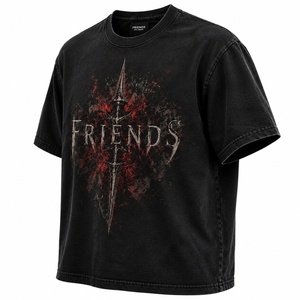 T-shirt à manches courtes noir pour homme avec motif imprimé sur le devant, col rond décontracté, coupe régulière, tissu jersey 100% coton - Product Image 3