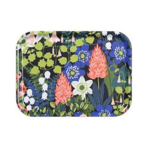 Bandeja Rectangular de Esmalte Personalizada y Duradera, Plato de Almacenamiento Metálico Multiusos, Bandeja de Servicio con Diseño Floral Colorido para Restaurante - Product Image 1