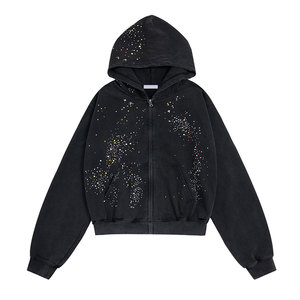 Sudadera con capucha de algodón mezclado con pedrería, de calidad premium, diseñada para brindar comodidad, estilo y uso diario. - Product Image 1