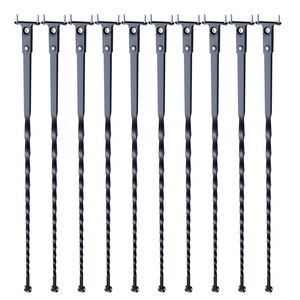 Pilastri Decorativi in Acciaio Zincato 44 x 1/2 Pollici, Confezione da 10, con Ritorni Cavi a S, per Ringhiere e Balconi - Product Image 3
