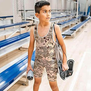Customized Sublimated Breathable Polyester/Cotton 160g <b>Wrestling</b> <b>Singlet</b> for Unisex Regular Fit Adult Size Front Design - Product Image 3