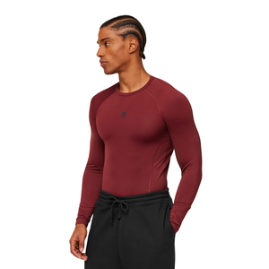 เสื้อยืดแขนยาวบีบอัดรัดรูปสำหรับผู้ชาย สีแดง แห้งเร็ว ยืดหยุ่น เหมาะสำหรับออกกำลังกาย ฟิตเนส เทรนนิ่ง และกีฬา - Product Image 2