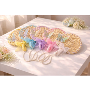 พัดมือสำหรับเจ้าสาวงานแต่งงาน พัดไม้ไผ่หวายพร้อมโบว์ ของขวัญงานแต่งงานทำมือสำหรับแขก ของที่ระลึก โรงงานเวียดนาม ขายส่ง - Product Image 6