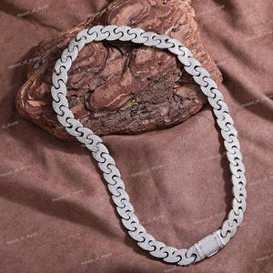 Cadena Cubana de 12 mm con Incrustaciones de Diamantes, Collar Hip Hop Bling para Hombre, Colgantes de Diamantes Moissanite - Product Image 3