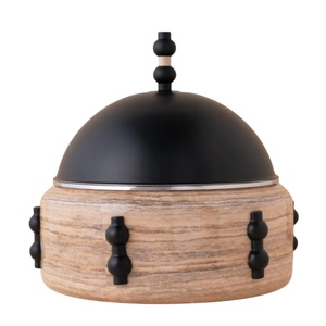 Casserole en acier inoxydable martelé avec support élégant en fil métallique, chauffe-plat à double paroi isolé pour hôtels et buffets - Product Image 4