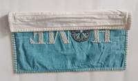 Housse de coussin carrée turquoise brodée à la main, écologique, 100% polyester, personnalisable, lavable, style luxueux, avec fermeture éclair