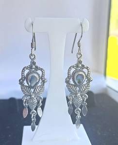 Pendientes Vintage de Plata de Ley con Concha de Abulón, Joyería Artesanal con Piedras Preciosas, Diseño Elegante para Mujer, Venta al Por Mayor para Exportación - Product Image 6