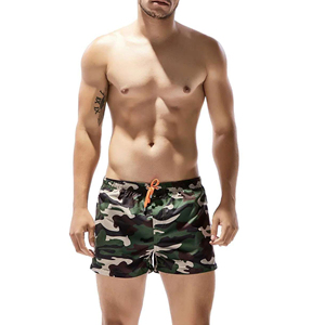 Shorts de bain camouflage vert pour hommes, séchage rapide, taille élastique avec cordon de serrage, maillot de bain d'été, short de surf pour hommes - Product Image 3