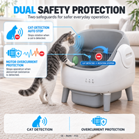 Bac à litière intelligent pour chat, certifié RoHS CE FCC, marque privée, pour propriétaires occupés, vidage à une touche et nettoyage automatique, bac à déchets extra large de 11 L