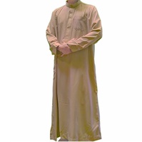 Vêtements arabes islamiques du Moyen-Orient en gros pour hommes, Jubba Thawb Thobes saoudiens, style vintage en coton respirant de haute qualité pour adultes