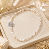 Collier en perles CZ, bijoux floraux en perles, bijoux personnalisés pour boutique de cadeaux