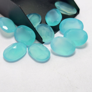 Piedras Preciosas de Calcedonia Aqua Natural, Corte Ovalado, Pulimentadas para Joyería - Product Image 2