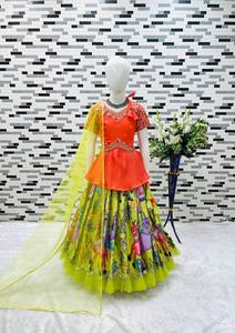 Ensemble Lehenga ethnique pour bébé fille – Tenue de fête élégante pour mariage et festivals - Product Image 2