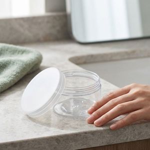 Round Clear PET <b>Plastic</b> Candy Buffet <b>Jar</b> with Wide Mouth Screw Lid for Cookie Chocolate Snack Packaging Vietnam Factory - Product Image 5