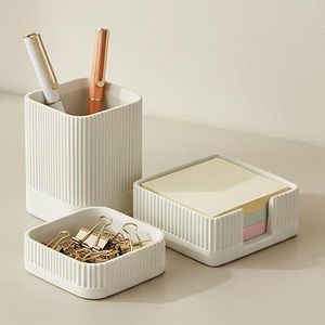 Set Organizzatore da Scrivania Estetico, 3 Accessori Robusti in Cemento per Scrivania, Ideali per Ogni Ambiente d'Ufficio, per Donne e Uomini - Product Image 1