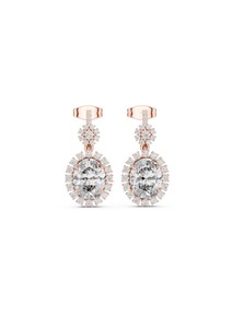 Pendientes de Diamantes Cultivados en Laboratorio de 3.99 Ct, Corte Ovalado, Claridad VVS VS, Oro Sólido de 9K, Colgantes para Boda, Fiesta, a la Moda - Product Image 3