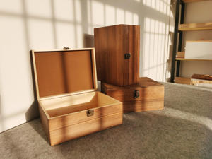 Unfinished Wooden <b>Box</b> Pine Wood Decorative Gift Storage Watch <b>Jewelry</b> Tea Ring Wine <b>Box</b> Craft Stash Boxes <b>with</b> Hinged Lid <b>Lock</b> - Product Image 2