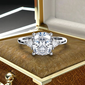 Women's Trendy 925 Silver Rhodium Plated Cushion Cut Solitaire Moissanite Diamond Classic Promise Wedding Gift Ring Fine Jewelry - Product Image 6