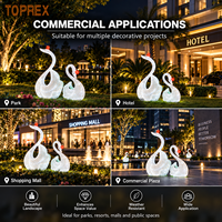 Décoration de Noël en lumière LED 3D pour parc, jardin, zoo, statue en acrylique grandeur nature d'un cygne blanc