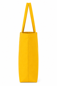 กระเป๋าผ้าแคนวาสสีเหลือง สีพื้น สไตล์มินิมอล ใช้ได้ทุกฤดู - Product Image 6