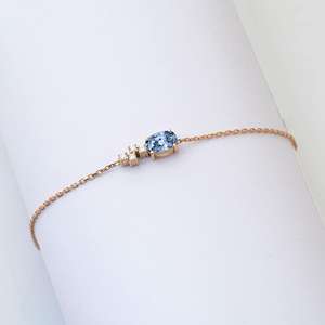 Bracelet Saphir Bleu Cornflower en Argent Sterling 925 Plaqué Or 14K, Grappe Délicate, Pierre de Naissance de Septembre - Product Image 4