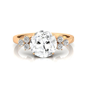 แหวนแต่งงานเพชรเม็ดเดี่ยวทรงหรูหรา ทองคำขาว 14K ประดับเพชรข้าง ดีไซน์แบบซ่อนรูปทรงรัศมี เพชรแล็บโกรว์ เกรด D VVS2 น้ำหนัก 2 กะรัต ขนาด 8 มม. รับรองโดย IGI พร้อมส่ง - Product Image 1