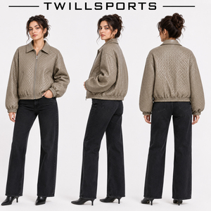 Veste matelassée en cuir PU TWILLSPORTS pour femme, manteau d'hiver chaud, col rabattu, manches longues, couleur unie, longueur normale - Product Image 4