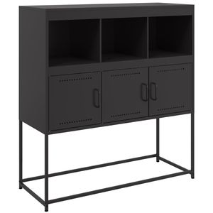 Buffet en acier noir 39.6 "x 15.4" x 42.1 "Dimensions - Product Image 2