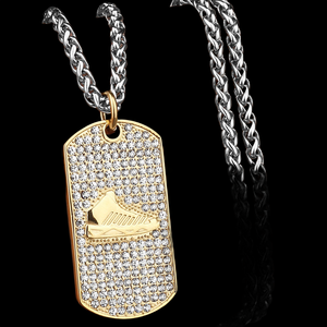 Pendentif de luxe en argent 925 avec cristaux de strass et breloque en forme de sneaker plaqué or, unisexe, pour usage quotidien, provenant d'Inde - Product Image 6