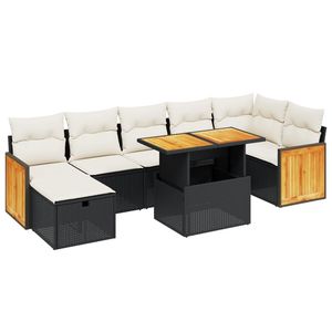 Conjunto de Sofás de Jardín en Negro y Blanco Crema - Product Image 2