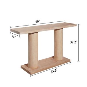 Console en bois moderne et minimaliste de 59 pouces, élégante et décorative, pour entrée ou salon, design colonne sur piédestal - Product Image 5
