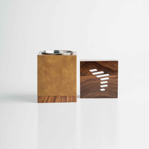 Modern Style Wooden Bakhoor Burner <b>With</b> <b>Lid</b> Dual Tone Finish Arabic Incense Holder For Luxury Home <b>Decor</b> Cube Oud Burner - Product Image 3