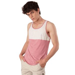 Camiseta sin mangas moderna de dos tonos ajustada para hombre, chaleco de algodón suave transpirable para entrenamiento de salón y ropa informal, camiseta sin mangas con estilo para hombre - Product Image 3